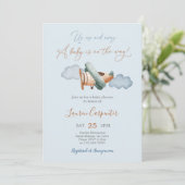 飛行機ベビーシャワーボーイ招待状 招待状 (スタンド正面)