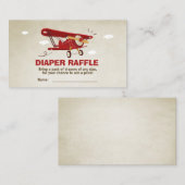 飛行機ベビーシャワー旅行おむつラッフルカード エンクロージャーカード (正面/裏面)