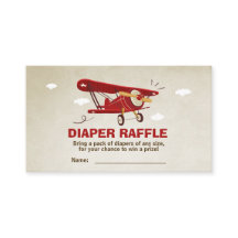 飛行機ベビーシャワー旅行おむつラッフルカード