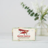 飛行機ベビーシャワー旅行おむつラッフルカード エンクロージャーカード (スタンド正面)