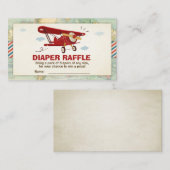 飛行機ベビーシャワー旅行おむつラッフルカード エンクロージャーカード (正面/裏面)