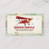 飛行機ベビーシャワー旅行おむつラッフルカード エンクロージャーカード (正面)