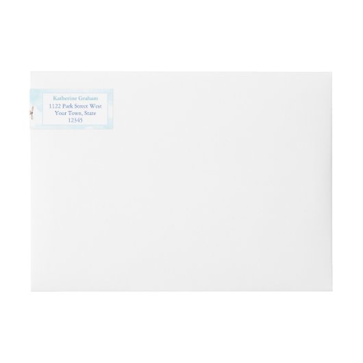 飛行機ボーイバプティスバースデーパーティー差出人住所 ラップアラウンドラベル (正面)