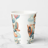 飛行機ボーイベア1歳の誕生日パーティー 紙コップ (左)