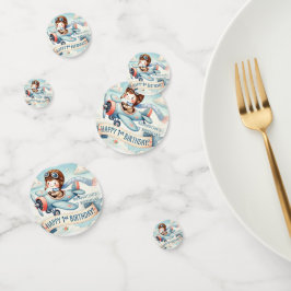 飛行機ボーイ1歳のパーティー コンフェッティ