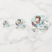 飛行機ボーイ1歳のパーティー コンフェッティ (正面)