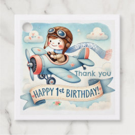 飛行機ボーイ1歳のパーティー フェイバータグ