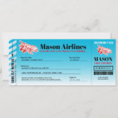 飛行機ボーディングパス誕生日パーティーの招待状 招待状 (正面)