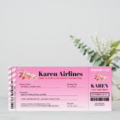 飛行機ボーディングパス誕生日パーティーの招待状 招待状 (スタンド正面)