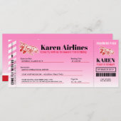 飛行機ボーディングパス誕生日パーティーの招待状 招待状 (正面/裏面)