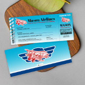 飛行機ボーディングパス誕生日パーティーの招待状 招待状