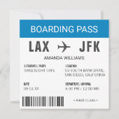 飛行機ボーディングパス送別パーティー 招待状 (正面)