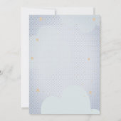 飛行機マウス雲ドット仮想ベビーシャワー 招待状 (裏面)