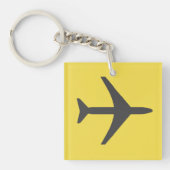 飛行機ミニマル飛行機航空機フライ キーホルダー (正面)