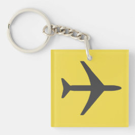 飛行機ミニマル飛行機航空機フライ キーホルダー