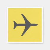 飛行機ミニマル飛行機航空機フライ スタンダードカクテルナプキン (正面)