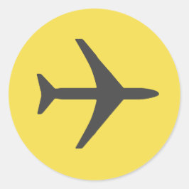 飛行機ミニマル飛行機航空機フライ ラウンドシール