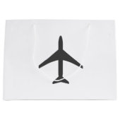 飛行機ミニマル飛行機航空機フライ ラージペーパーバッグ (正面)