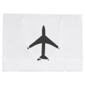 飛行機ミニマル飛行機航空機フライ ラージペーパーバッグ (裏面)