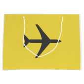 飛行機ミニマル飛行機航空機フライ ラージペーパーバッグ (正面)