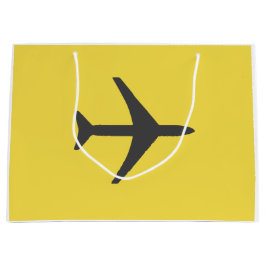 飛行機ミニマル飛行機航空機フライ ラージペーパーバッグ