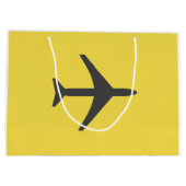 飛行機ミニマル飛行機航空機フライ ラージペーパーバッグ (裏面)