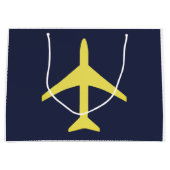 飛行機ミニマル飛行機航空機フライ ラージペーパーバッグ (正面)