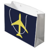 飛行機ミニマル飛行機航空機フライ ラージペーパーバッグ (裏面アングル)