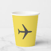 飛行機ミニマル飛行機航空機フライ 紙コップ (正面)
