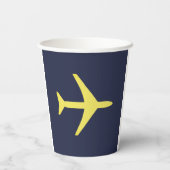 飛行機ミニマル飛行機航空機フライ 紙コップ (裏面)