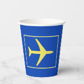 飛行機ミニマル飛行機航空機フライ 紙コップ (正面)