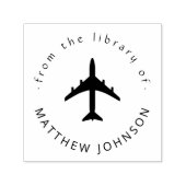 飛行機モダン名前をカスタムする旅行帳 セルフインキングスタンプ (デザイン)