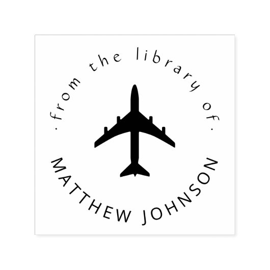 飛行機モダン名前をカスタムする旅行帳 セルフインキングスタンプ (デザイン)