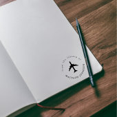 飛行機モダン名前をカスタムする旅行帳 セルフインキングスタンプ