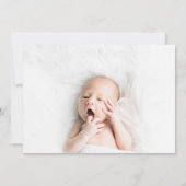 飛行機モダン新着機男の赤ちゃん写真誕生 案内状 (裏面)