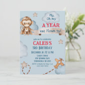 飛行機モンキーパイロットタイムフライボーイズ誕生日 招待状 (スタンド正面)