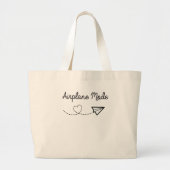 飛行機モードかわいい旅行恋人のトート ラージトートバッグ (正面)