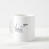 飛行機モードと紙飛行機、旅行、ミニマリスト コーヒーマグカップ (正面左)
