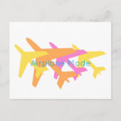 飛行機モードオレンジイエローピンクパイロット旅行 ポストカード (正面)