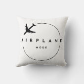 飛行機モード、旅行、ミニマリストスクリプト、航空 クッション (裏面)