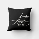 飛行機モード、旅行、ミニマリストスクリプト、航空 クッション (裏面)