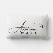 飛行機モード、旅行、ミニマリストスクリプト、航空 ランバークッション (裏面)