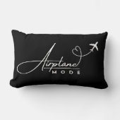 飛行機モード、旅行、ミニマリストスクリプト、航空 ランバークッション (正面)