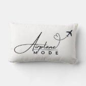 飛行機モード、旅行、ミニマリストスクリプト、航空 ランバークッション (裏面)