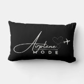 飛行機モード、旅行、ミニマリストスクリプト、航空 ランバークッション (裏面)