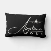 飛行機モード、旅行、ミニマリストスクリプト、航空 ランバークッション (裏面)