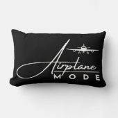 飛行機モード、旅行、ミニマリストスクリプト、航空 ランバークッション (正面)