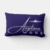 飛行機モード、旅行、ミニマリストスクリプト、航空 ランバークッション (裏面)