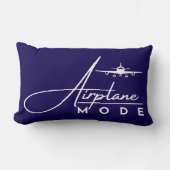 飛行機モード、旅行、ミニマリストスクリプト、航空 ランバークッション (正面)