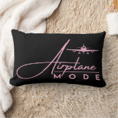 飛行機モード、旅行、ミニマリスト、航空、ピンク ランバークッション (ブランケット)